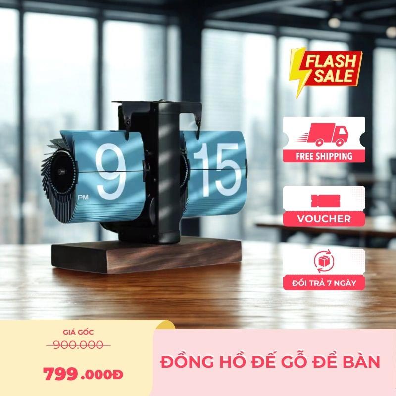 Đồng hồ dế gỗ để bàn