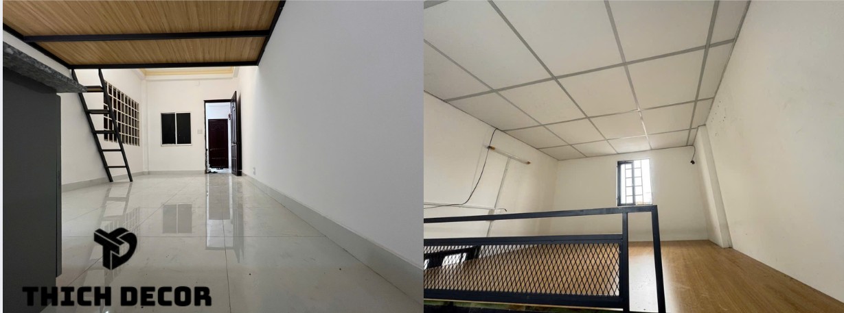 Decor phòng trọ 15m2 có gác